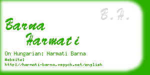 barna harmati business card